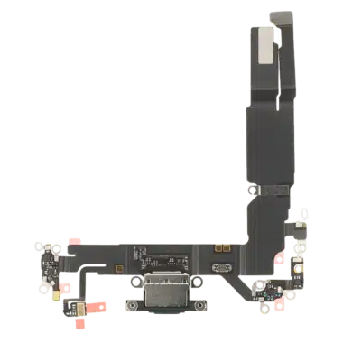 For Apple iPhone 16 Charging Port Assembly Black (Pulled)
