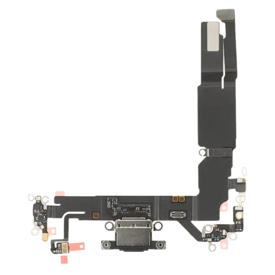 For Apple iPhone 16 Charging Port Assembly Black (Pulled)