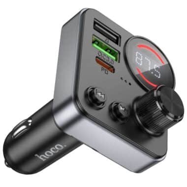 Hoco E86 48W Bluetooth FM Transmitter (2x USB-A / 1x USB-C / 1x Micro-SD)