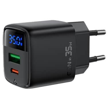 Acefast 35W Power Adapter with Digital Display (1x USB-C/1x USB-A)